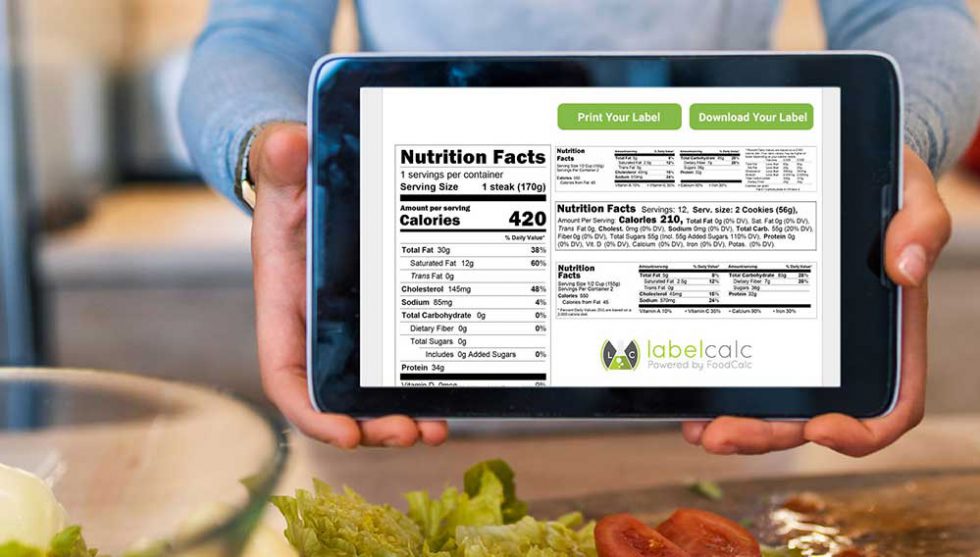 Online Nutrition Label Generator Analysis Software FDA Compliant