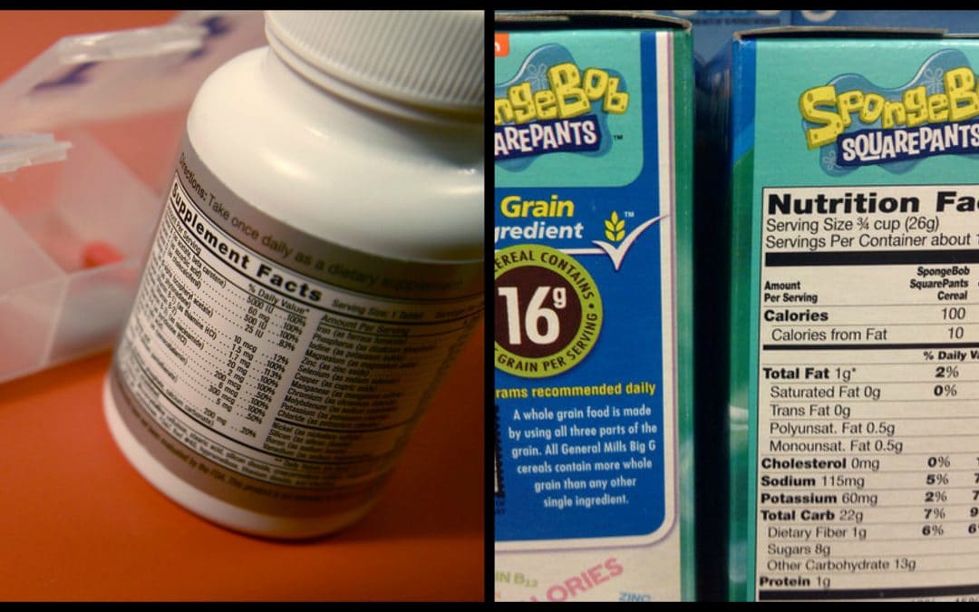 Nutrition Label vs Supplement Label