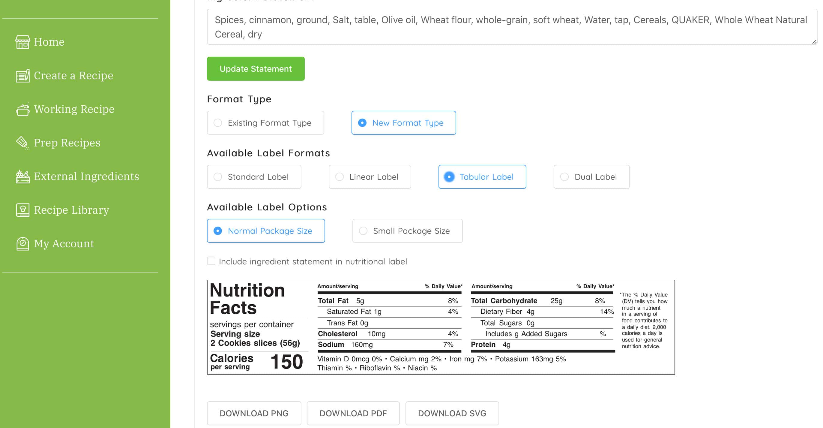 Online Nutrition Label Generator & Analysis Software FDA Compliant